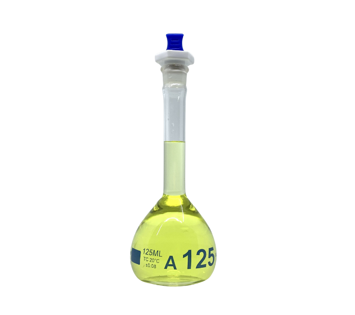 Serialized and Certified Volumetric Flask, Heavy Duty, Wide Mouth, Class A, Odd Sizes, As Per USP Standards